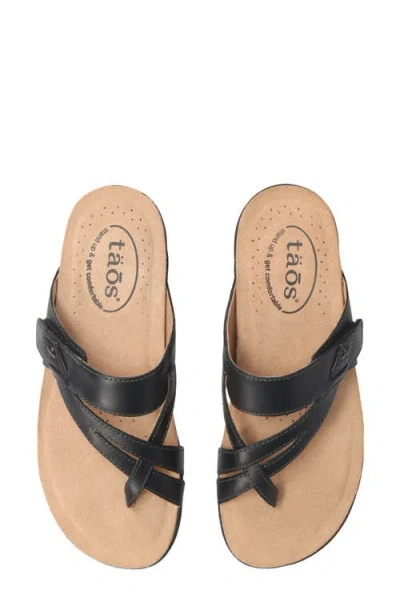 Taos Perfect Toe Loop Sandal In Black