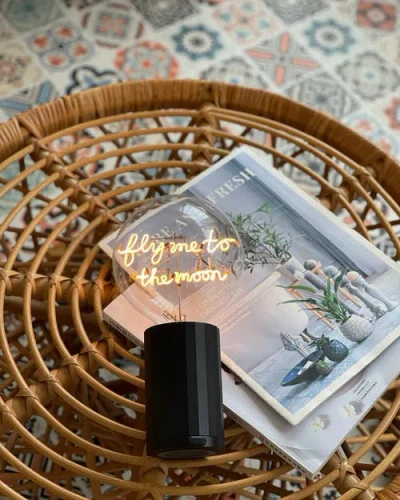 Mitb Fly Me To The Moon Portable Table Lamp In Black