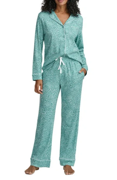 Splendid Knit Pajamas In Green