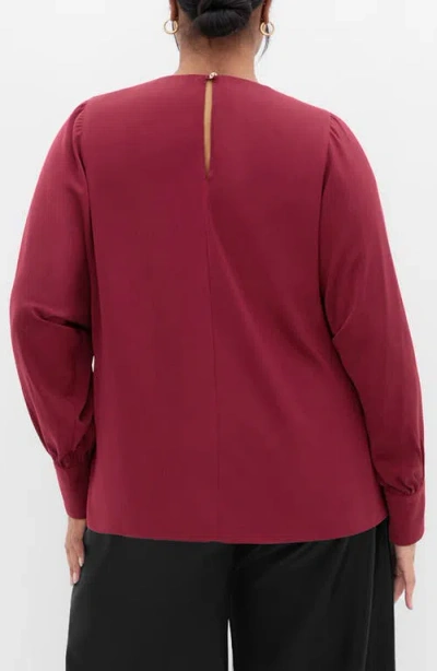 City Chic Katie Top In Burgundy