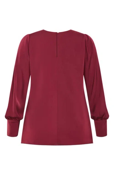 City Chic Katie Top In Burgundy
