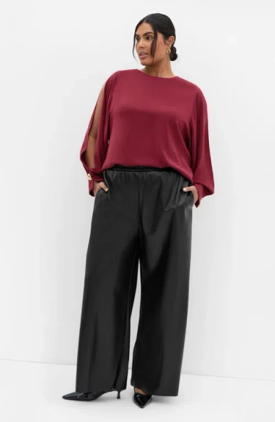 City Chic Katie Top In Burgundy