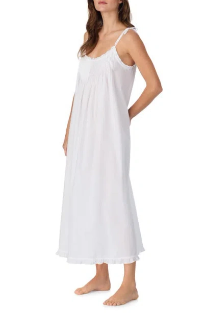 Eileen West Sleeveless Ruffle Trim Ballet Nightgown In White