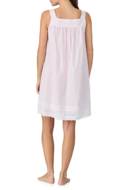 Eileen West Lace Eyelet Cotton Chemise In Pink