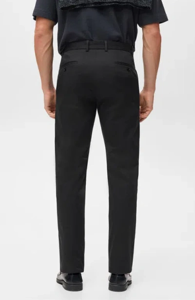 Mango Dublino Slim Fit Flat Front Stretch Stretch Chinos In Black