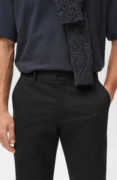 Mango Dublino Slim Fit Flat Front Stretch Stretch Chinos In Black