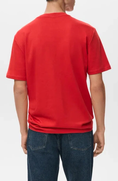 Mango Regular Fit Medium Weight Cotton T-shirt In Red