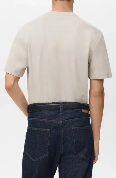 Mango Regular Fit Medium Weight Cotton T-shirt In Neutral