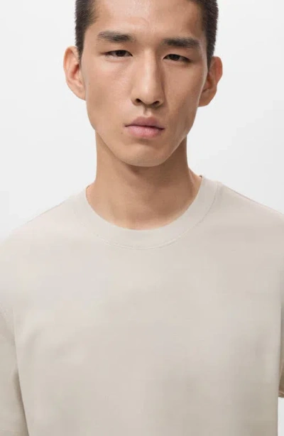 Mango Regular Fit Medium Weight Cotton T-shirt In Neutral
