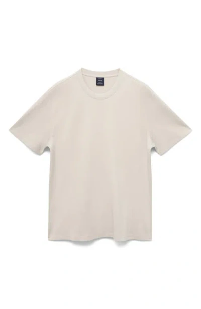 Mango Regular Fit Medium Weight Cotton T-shirt In Neutral