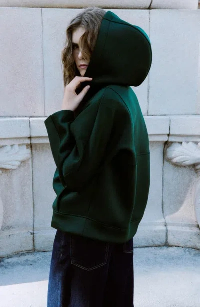 Mango Oversize Hoodie In Green