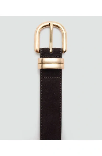 Mango Suede Belt In Brown