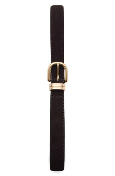 Mango Suede Belt In Brown