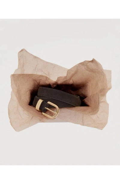 Mango Suede Belt In Brown