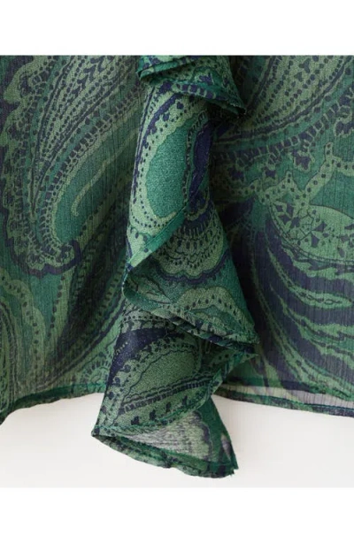 Mango Paisley Scarf Neck Top In Brown