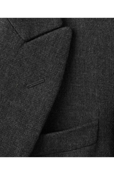 Mango Double Breasted Long Coat In Gray