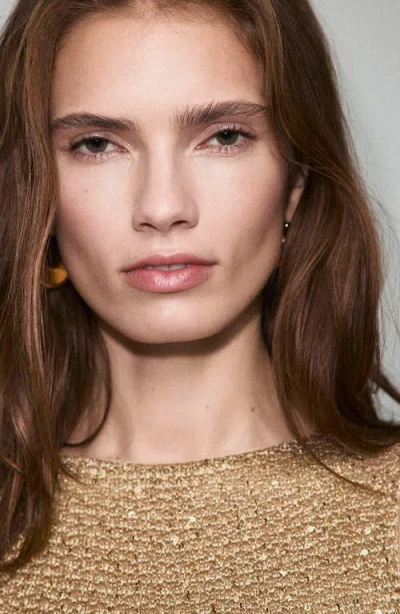 Mango Sequin Knit Dress In Neutral