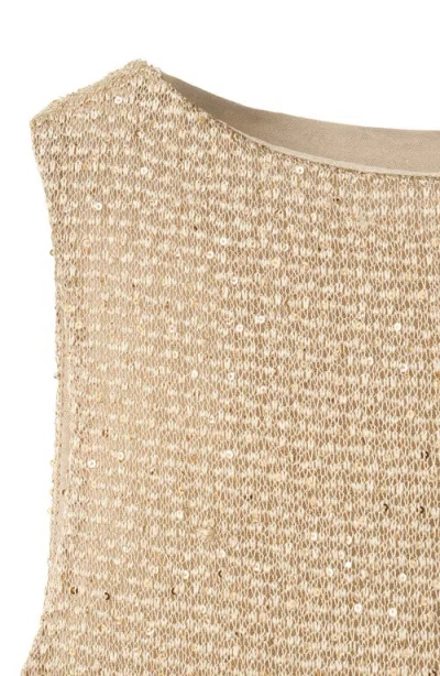 Mango Sequin Knit Dress In Neutral