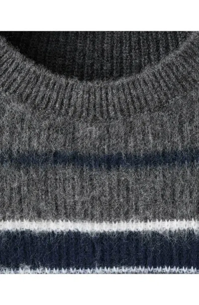 Mango Stripe Sweater In Gray