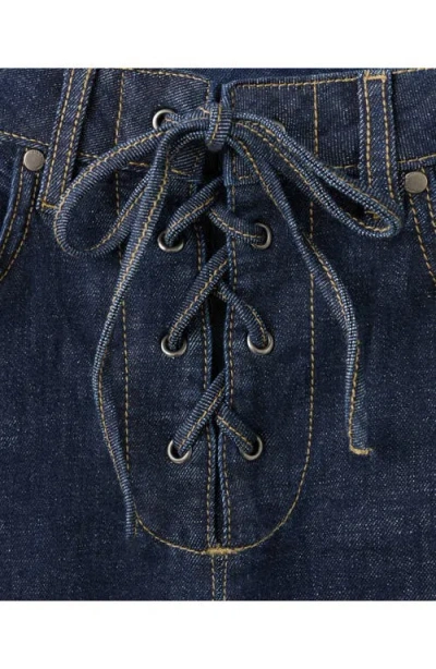 Mango Drawstring Closure Flare Leg Jeans In Blue