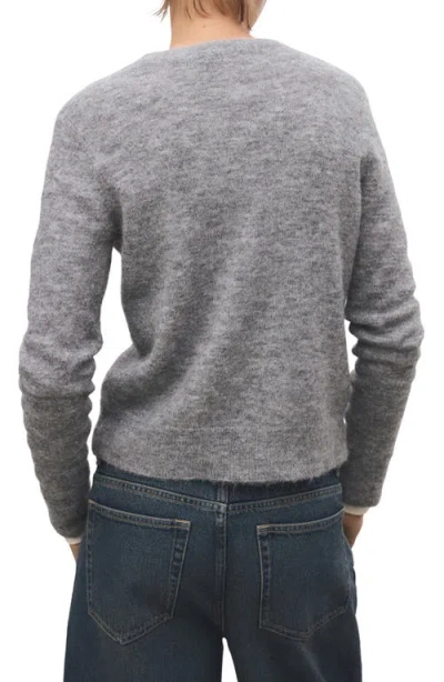 Mango Crewneck Sweater In Gray
