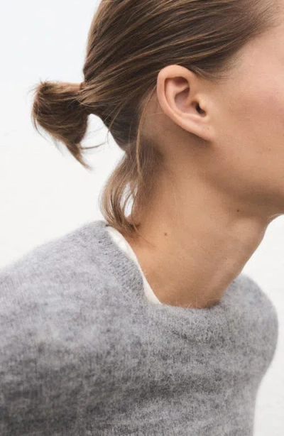 Mango Crewneck Sweater In Gray