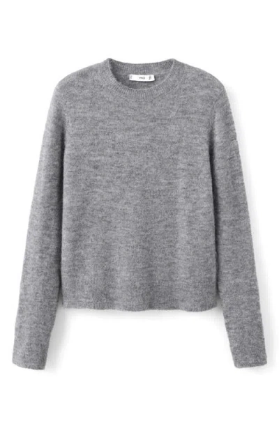 Mango Crewneck Sweater In Gray
