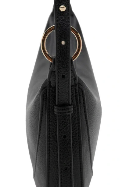 Mango Oval Faux Leather Shoulder Bag In Black