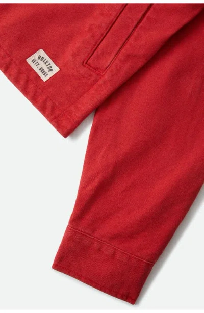Brixton Mechanic's Garage Cotton Canvas Jacket In Red