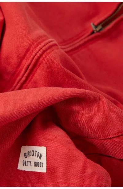 Brixton Mechanic's Garage Cotton Canvas Jacket In Red
