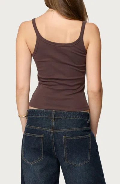 Edikted Basic Babe Crop Tank Top In Brown
