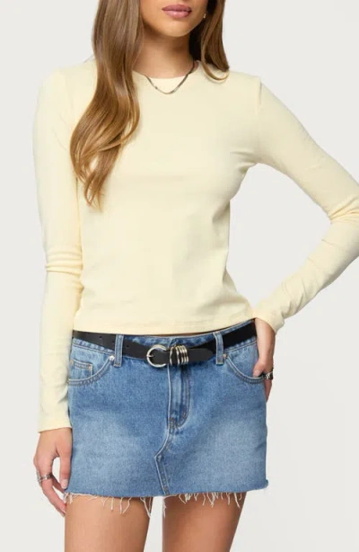 Edikted Kiyan Long Sleeve T-shirt In Neutral