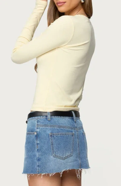 Edikted Kiyan Long Sleeve T-shirt In Neutral