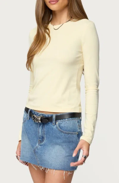 Edikted Kiyan Long Sleeve T-shirt In Neutral