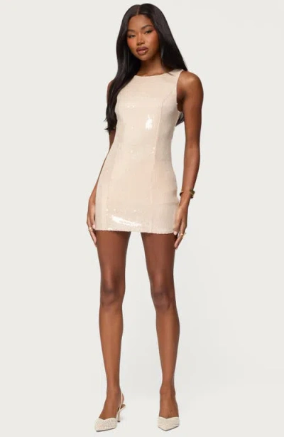 Edikted Macee Sequin Minidress In Pink