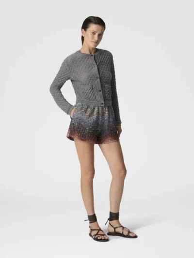 Missoni Cashmere Cardigan With Lace Pattern In Multi