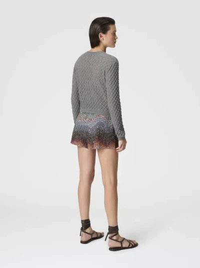 Missoni Cashmere Cardigan With Lace Pattern In Multi
