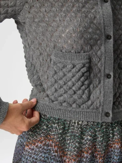 Missoni Cashmere Cardigan With Lace Pattern In Multi