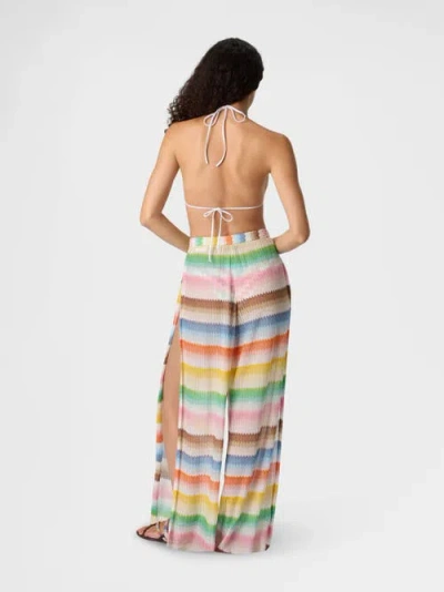 Missoni Beach Cover-up Pants With Dégradé Zigzag Pattern And Slits In Multi