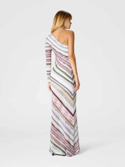 Missoni One-shoulder Viscose And Cotton Gown In Multi