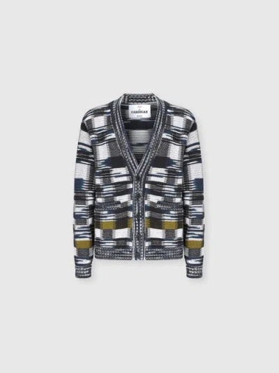 Missoni Cotton-blend Cardigan With Check Pattern In Multi