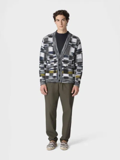 Missoni Cotton-blend Cardigan With Check Pattern In Multi