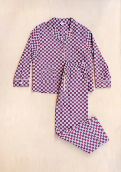 Tbco Cotton Long Sleeve Pajamas In Purple