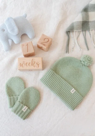 Tbco Merino Wool Baby Beanie In Green