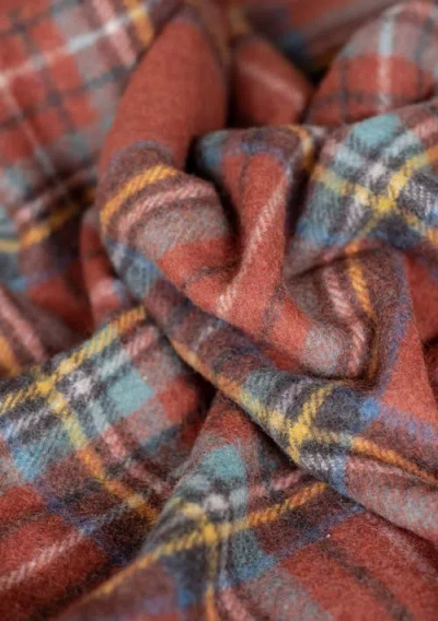 Tbco Recycled Wool Tartan Throw Blanket In Multi