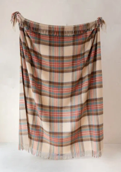 Tbco Lambswool Tartan Throw Blanket In Multi