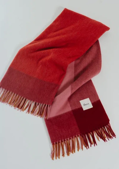 Tbco Lambswool Check Throw Blanket In Pink