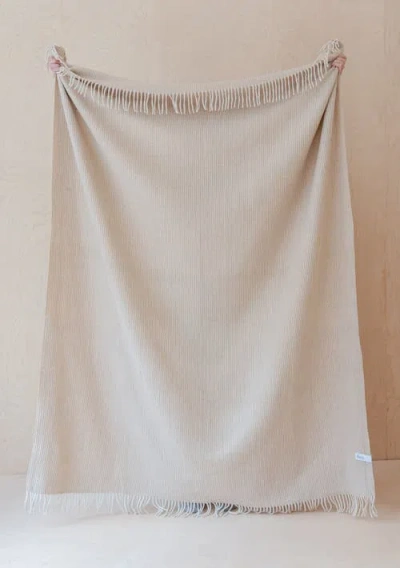 Tbco Recycled Wool Waffle Throw Blanket In Gray