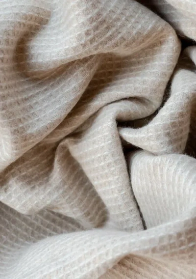 Tbco Recycled Wool Waffle Throw Blanket In Gray