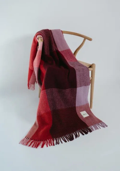 Tbco Recycled Wool Waffle Throw Blanket In Multi